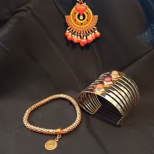 VINTAGE Boho Egyptian NECKLACE & BRACELET SET